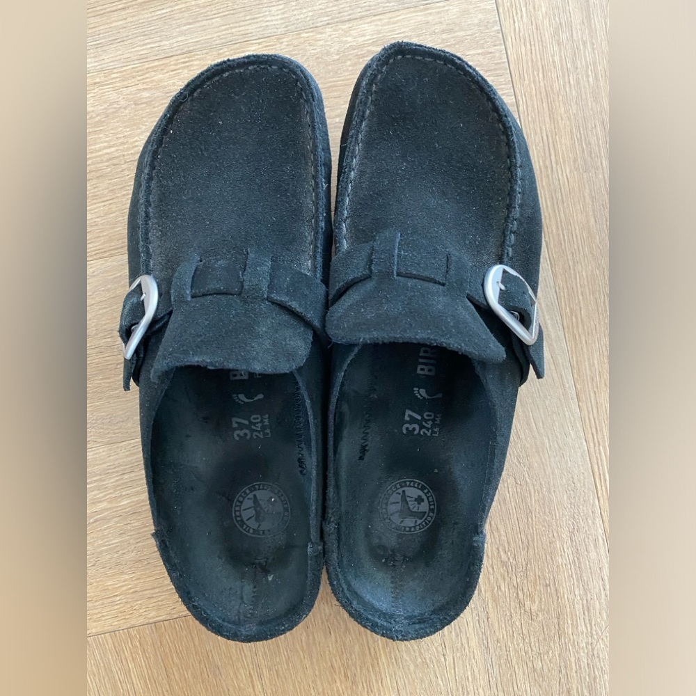 Birkenstock Buckley Black Suede size 37 narrow